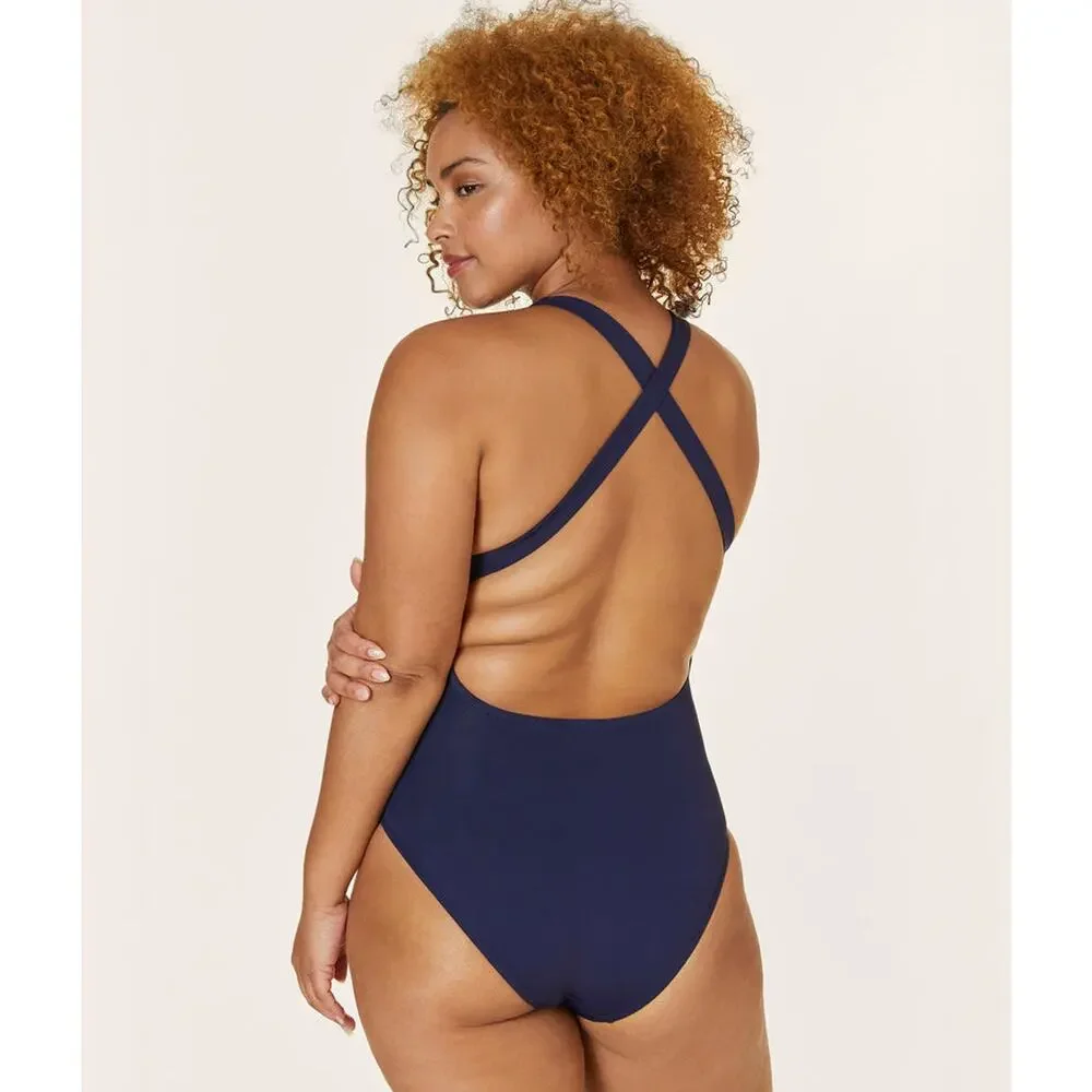 Andie Swim the Tulum Eco Nylon One Piece in Navy XL NWT